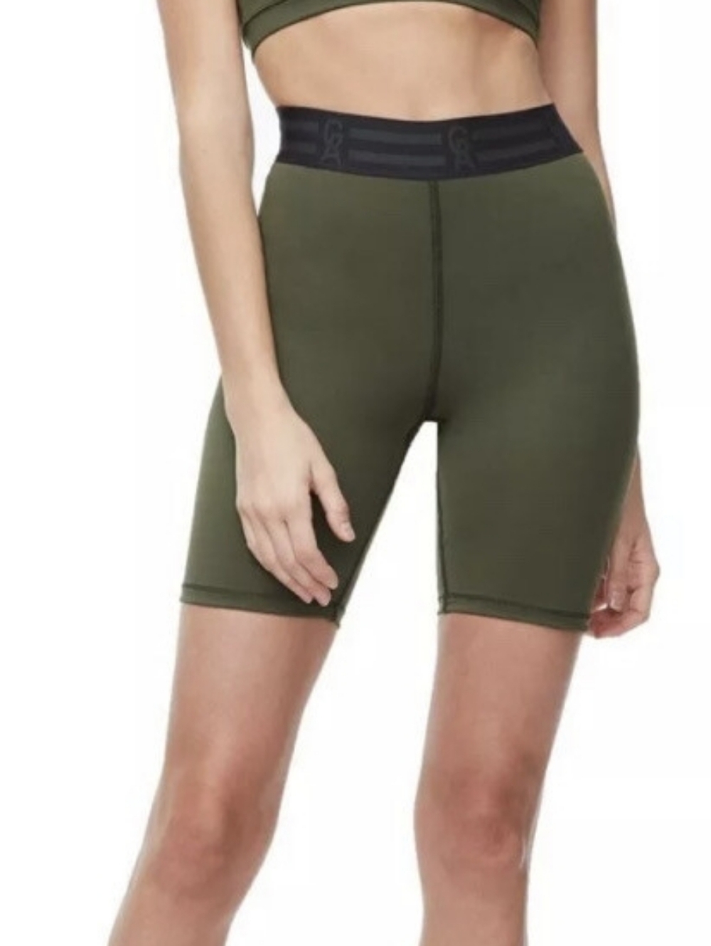 M Good American Green High Waist The Icon Bike Short
